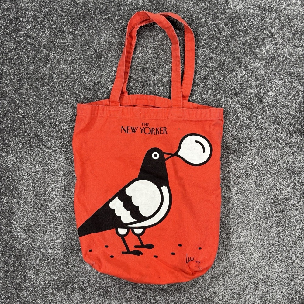 The New Yorker Saul Steinberg Red Pigeon Canvas Tote Bag NYC Graphic